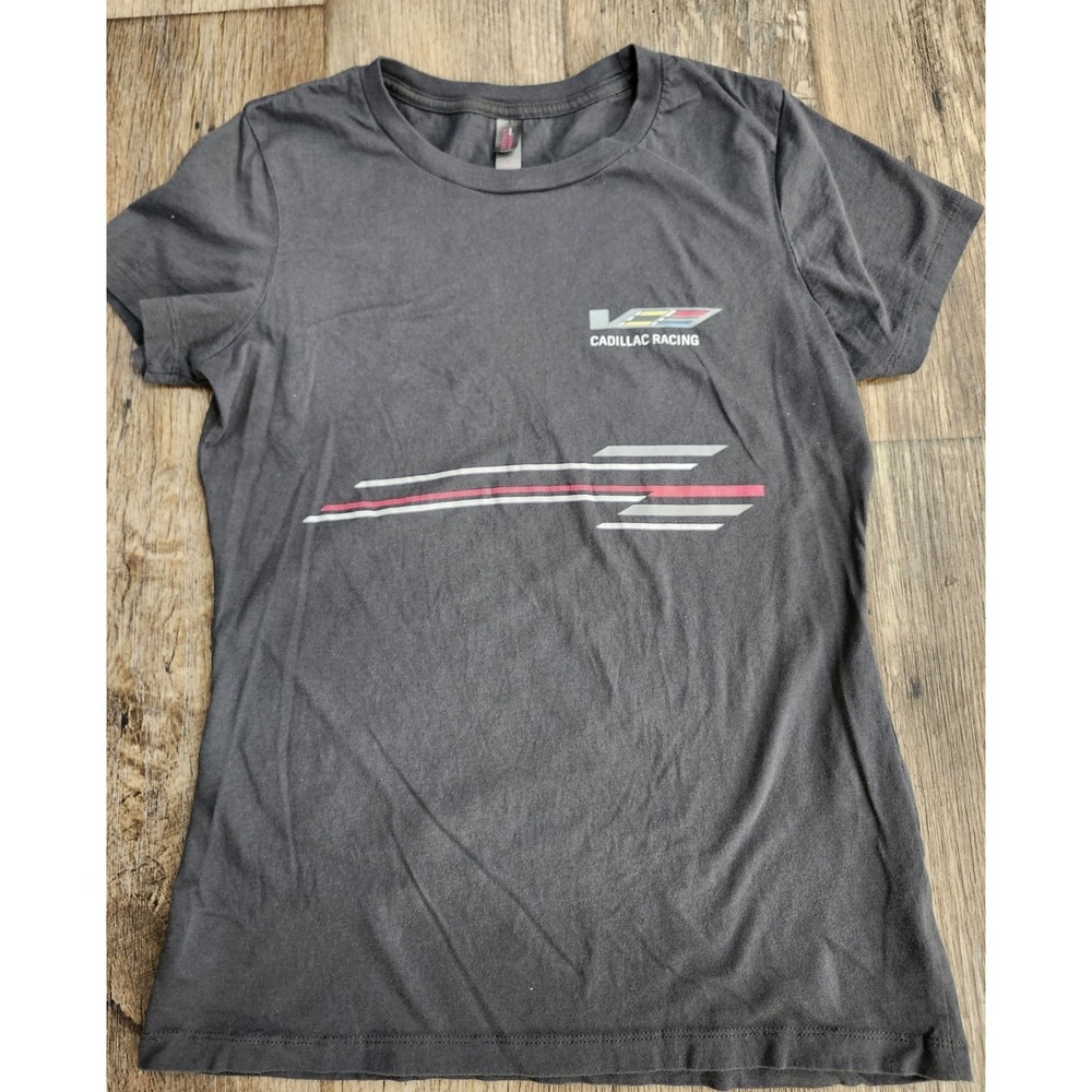 Cadillac Racing Women's T Shirt Small Gray Pink White Graphic print Tee